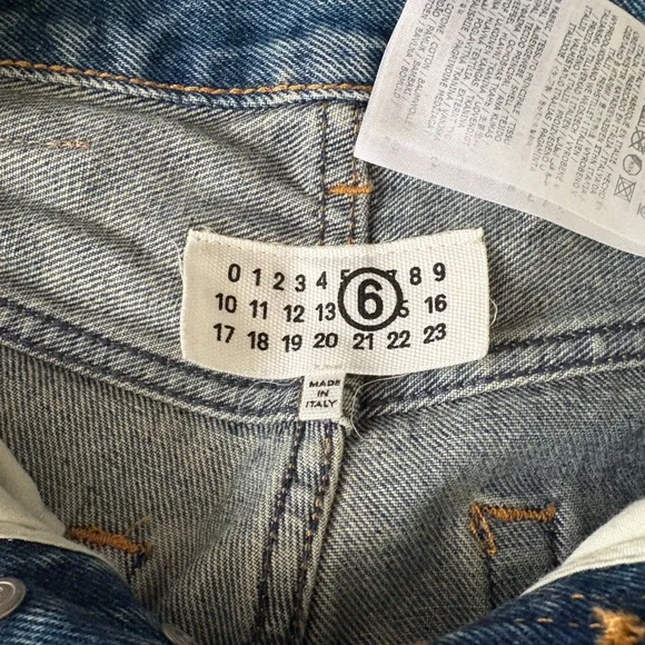 MM6 Maison Martin Margiela Straight-Leg Blue Denim Jeans - Picture 3 of 7